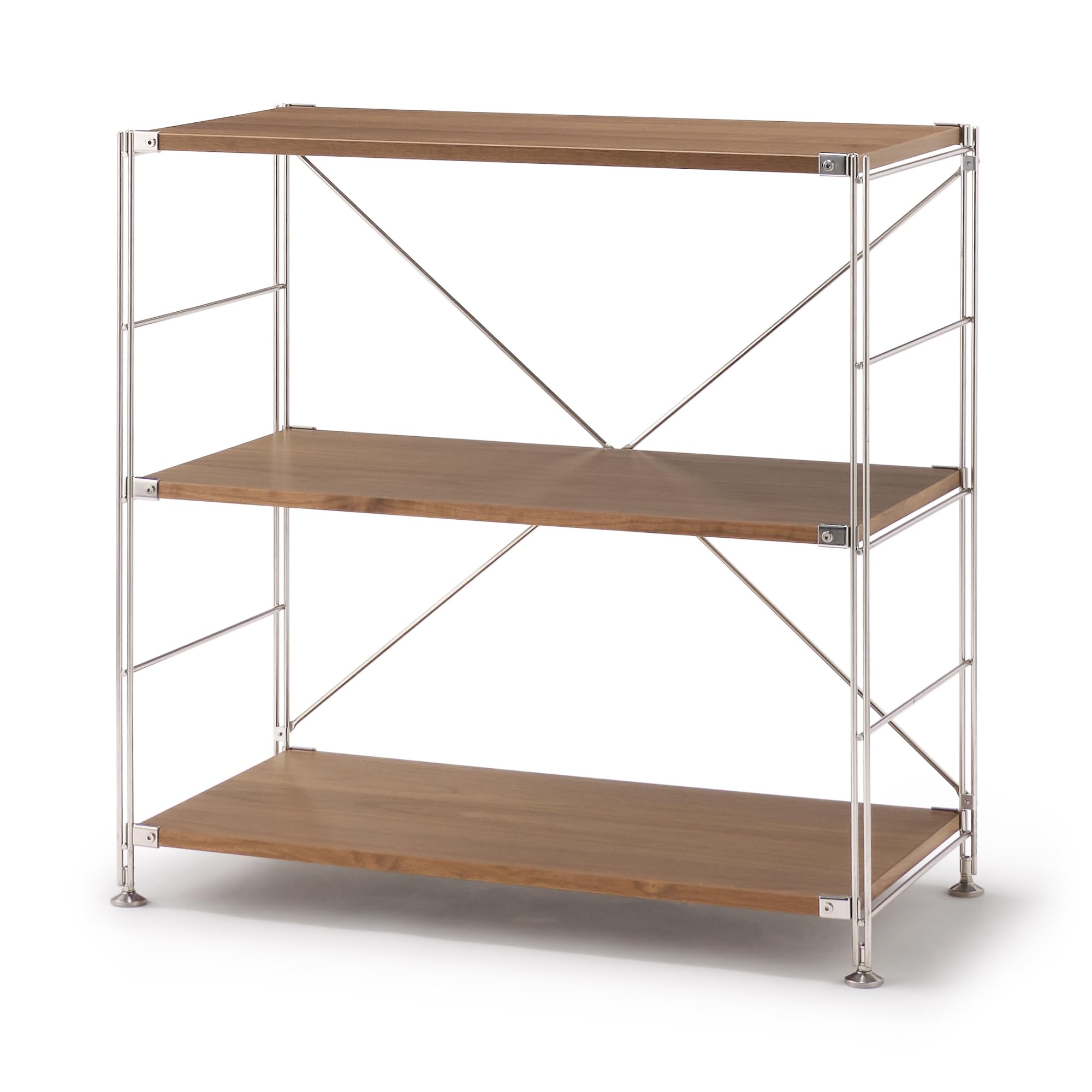 Amazon｜無印良品 ステンレスユニットシェルフ ウォールナット材棚